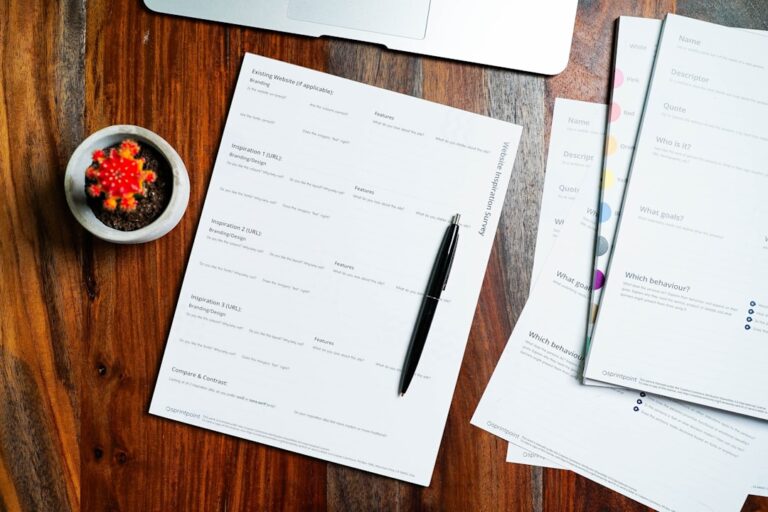 Documents and pen on a desk